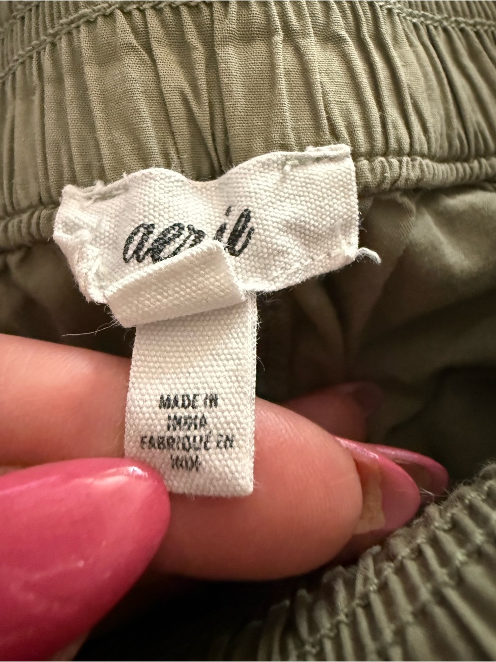 Aerie Olive Green Cargo Jogger Pants Size Small 100% Cotton Utility Boho - Picture 4 of 7